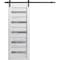 Sartodoors Slab Barn Door Panel 18 x 80in, Matte Black Clear Glass, Pocket Closet Sliding LUCIA2166S-BLK-18 - alternate 1